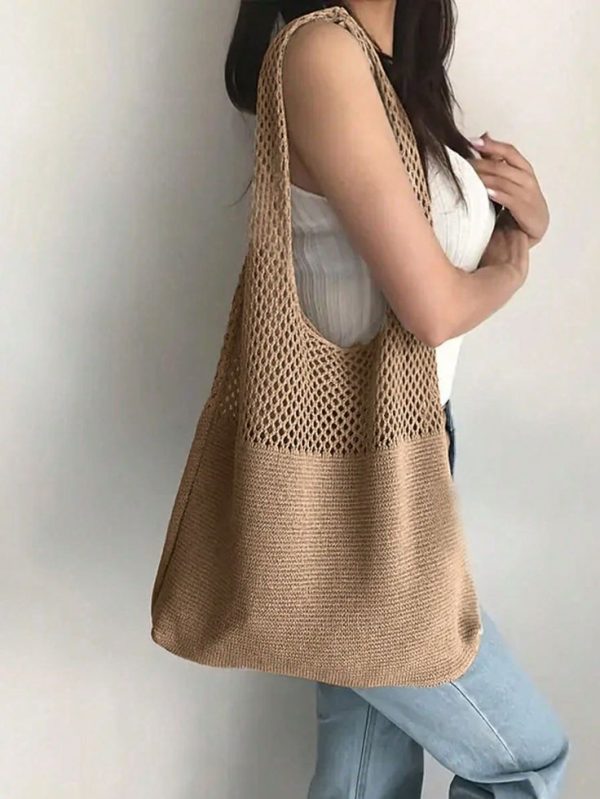 Hollow Crochet Bag, Large Capacity Shopping Bag