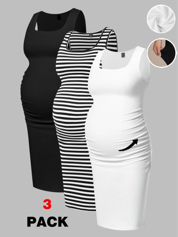 Maternity Sleeveless Turtleneck Dress