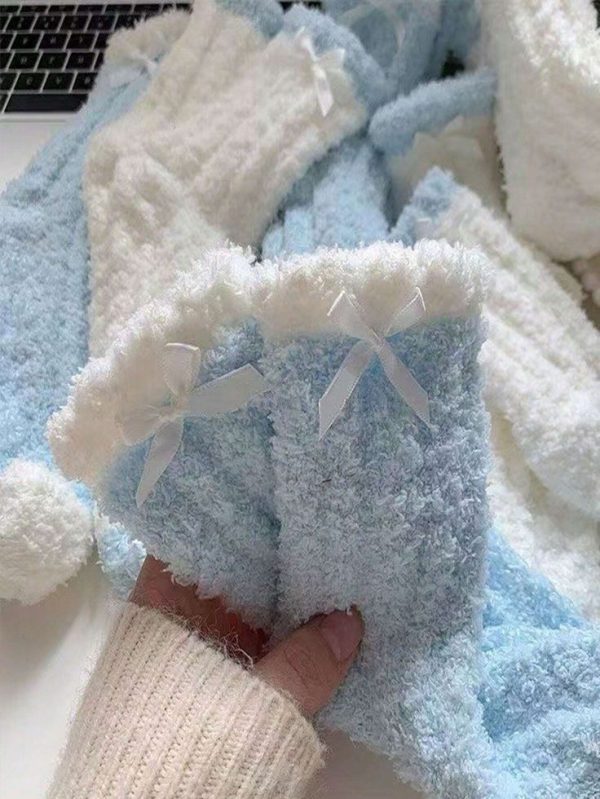 Cozy Coral Fleece Knee High Socks