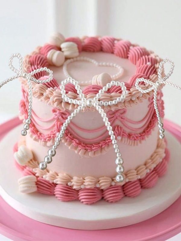 Pearl Bow Cake Toppers