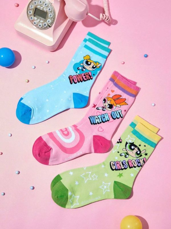 Women Figure Graphic Crew Socks