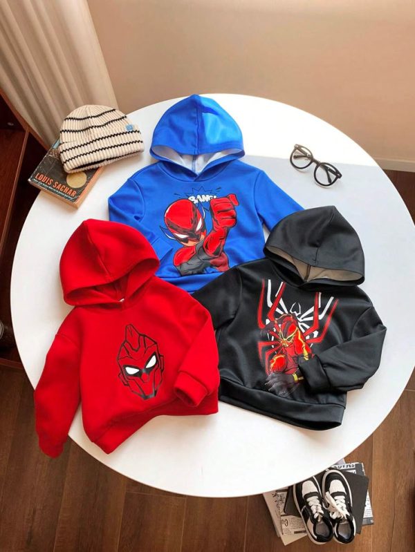 SHEIN 3pcs Set Baby Boy Casual Cute Trendy Dropped Shoulder Loose Hoodie Sweatshir