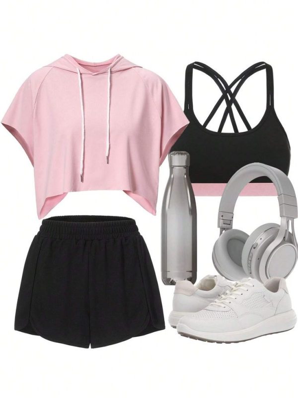 SHEIN Running 3Pcs Crisscross Back Sports Set Gym Clothes Workout Clothes