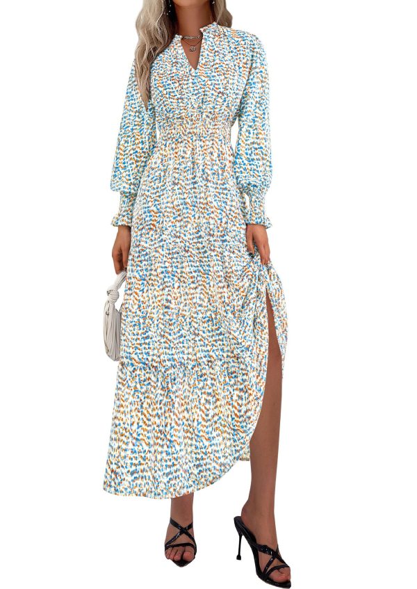 PRETTYGARDEN Women's Floral Maxi Dress 2025 Spring Long Sleeve V Neck Casual A Line Long Flowy Boho Party Dresses