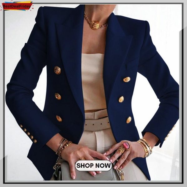Women's New Solid Color Fashion Casual Suit Short Jacket