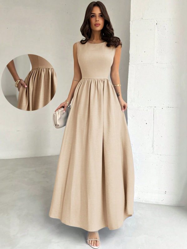 Women's Navy Blue Fitted A-Line Dress, Suitable For Valentine's Day, Concerts, Performances, Dates, Parties, Weddings, Sexy, Elegant, Work, Back To School, Vacation, Beach, Romantic,Summer Dresses For Women