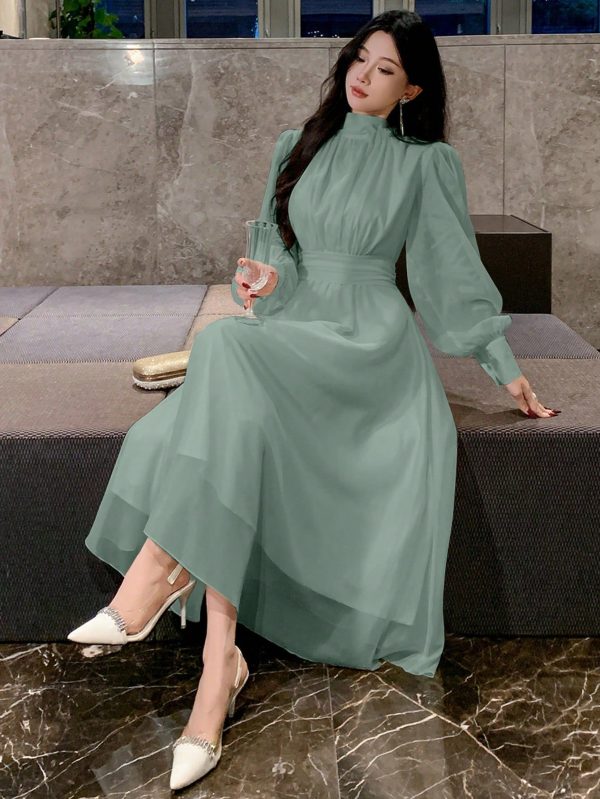 Women's Loose Mid-Length Wrap Dress For Party & Date Prom Dress Elegant