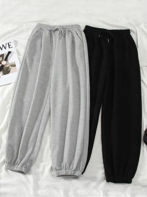Women Sweatpants Oversize Sports Pants Black Winter Joggers Streetwear Trousers