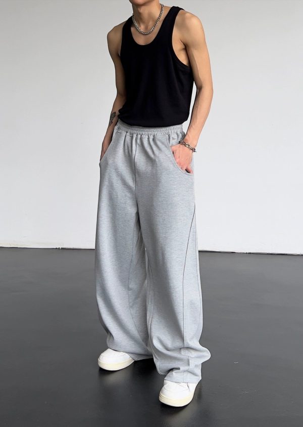 Wide Leg Sweatpants WN5688 - gray / M