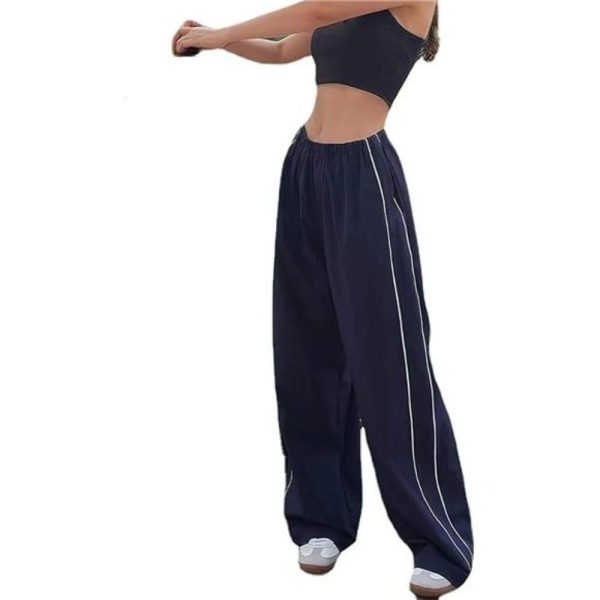 Baggy Track Pants, Y2k Style - Perfect For Women's Fashion | Color: Blue/White | Size: Various