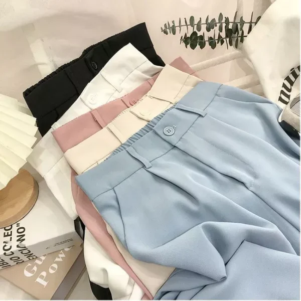 Loose High Waist Women's Suit Pants Spring Summer 2024 New Style Slim Straight Casual Nine Tube