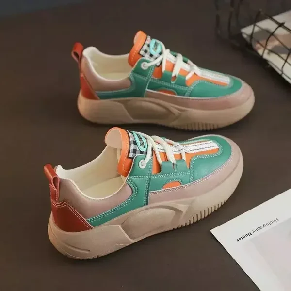 Women's Shoes Trendy Retro Casual Sneakers Round Toe Comfortable Platform Shoes Female Outdoor