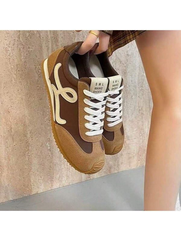 2025 New Fashion Casual Sports All-Match White Shoes Retro Thick-Soled Korean Version Of Dexun Shoes For Women