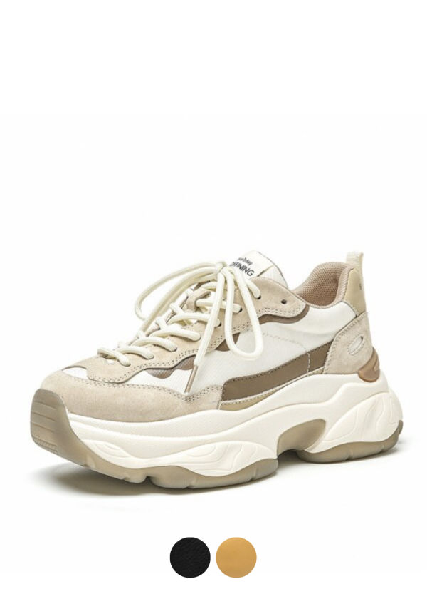 USS Shoes Levi Women's Suede Leather Platform Sneaker - Khaki / 6.5 / B - Medium