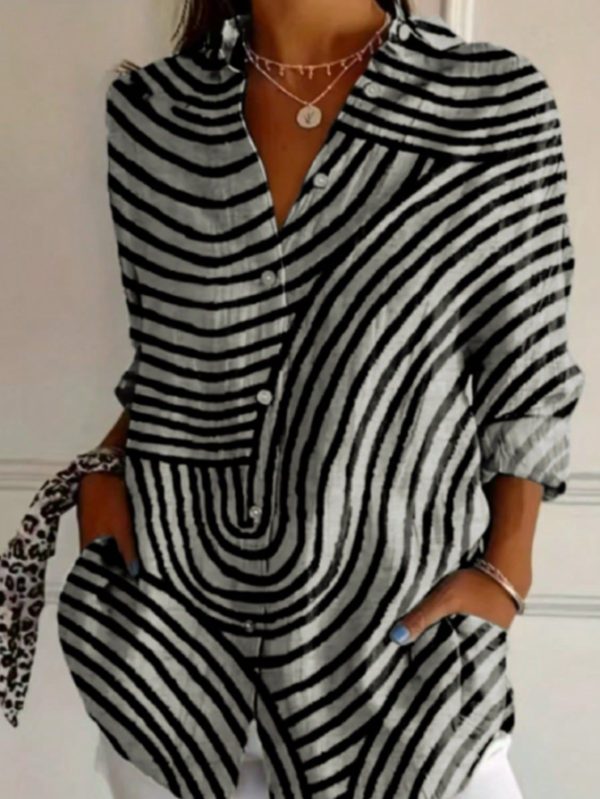 Women Casual Printed Long Sleeve Blouse, Spring/Summer