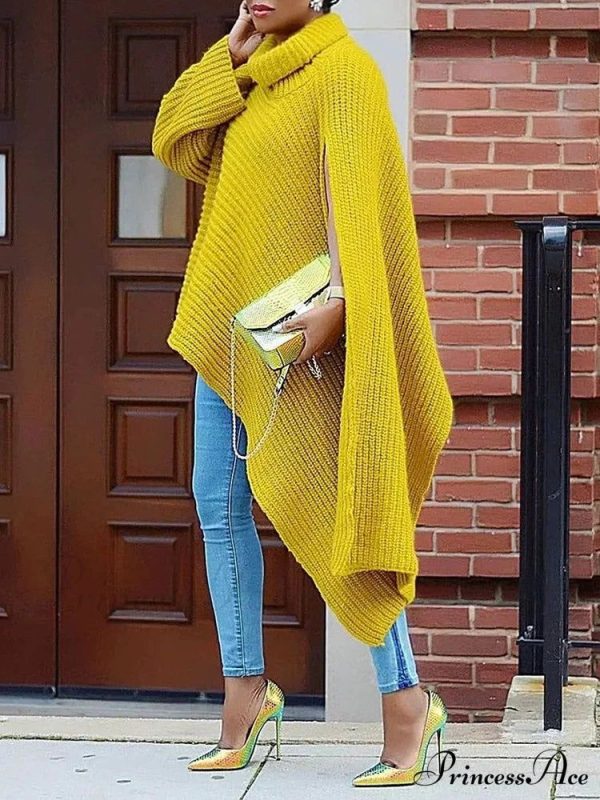 Knit Ruffle Graceful Sleeve Solid Tops - Gray / S