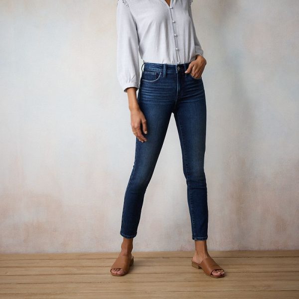 Women's LC Lauren Conrad High Rise 5-Pocket Skinny Jeans, Size: 0 T/Large, Gold Wash