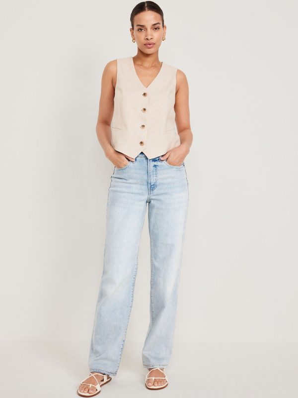 Old Navy Women's High-Waisted Og Loose Jeans Blue Size 14