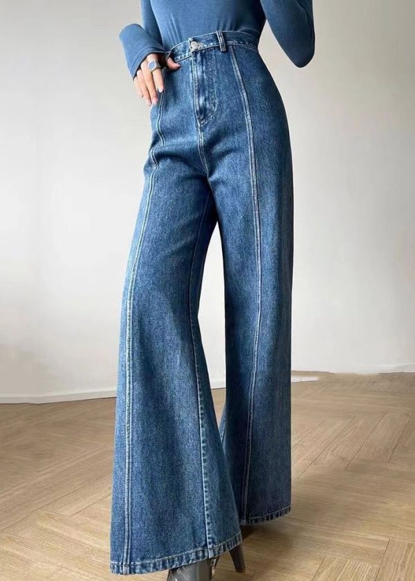 American High Waisted Slim Fit Denim Micro Flared Straight Leg For Spring S(Fit for EU 38-40, US 6-8, UK/AU 10-12, IT 42-44)