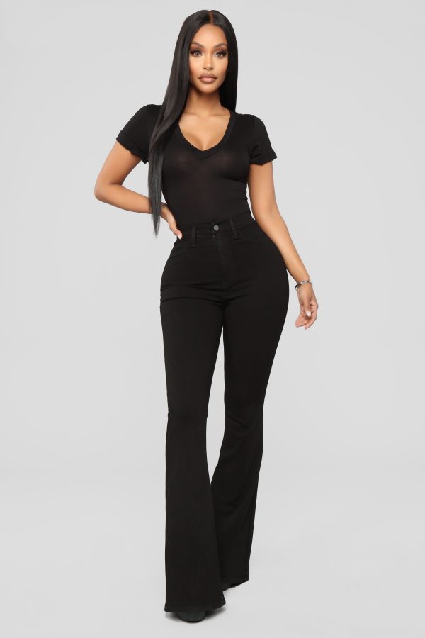 Deep In My Soul Flare Jeans - Black | Fashion Nova