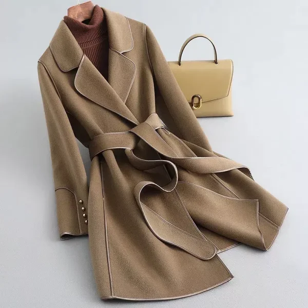 Casual Woolen Coat Women Sweet Fresh Style Mid-Length Fashionable Anti-Aging Autumn Winter New