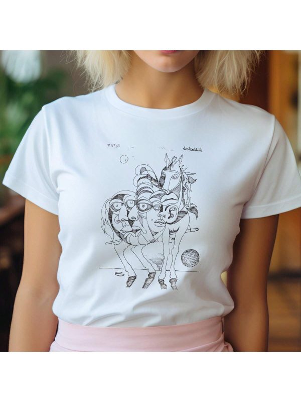 100% Cotton Abstract T-Shirt, Artistic T-Shirt, Vintage Style Art, Hungarian Art Print T-Shirt, Line Art T-Shirt, Unique Tee Breathable Comfortable Stretched Versatile Slightly Stylish Top For Everyday Wear Unisex Homme Streetwear Print Round Neck Short Sleeve Graphic For Women Fashion Casual Designer Clothes