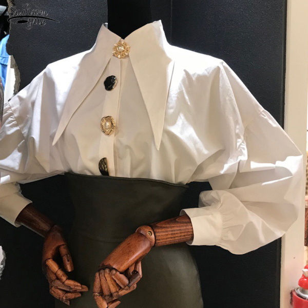 2024 Spring Comfort Women's Shirt Turn Down Collar Fashion Lady Blouse All-match Long-sleeved Shirt