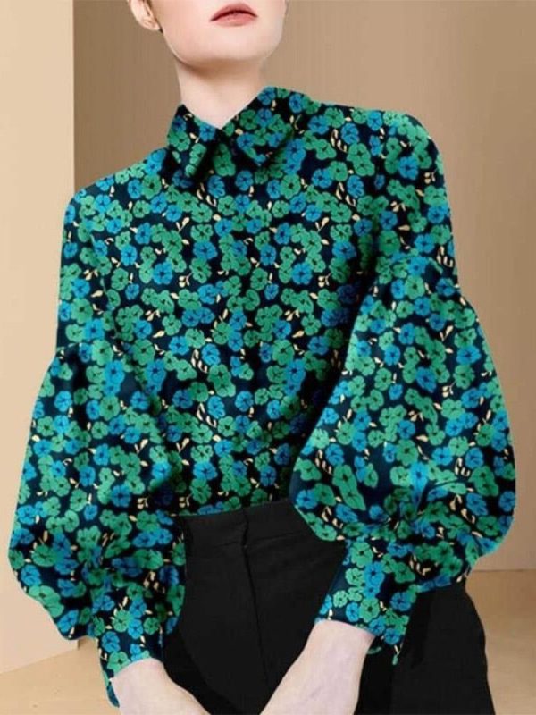 Zingj mujer de moda 2023 summer Top female women shirts Womens plaid printed shirt Blouses tops Long sleeve Chic woman blouse 1127-0 XL-green