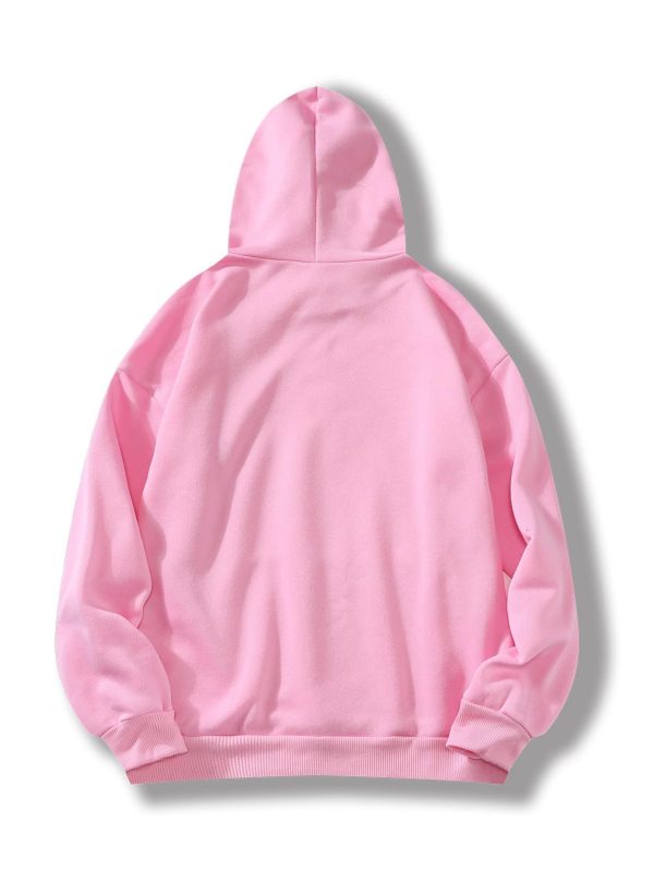 INAWLY Solid Kangaroo Pocket Thermal Lined Hoodie,Long Sleeve Tops