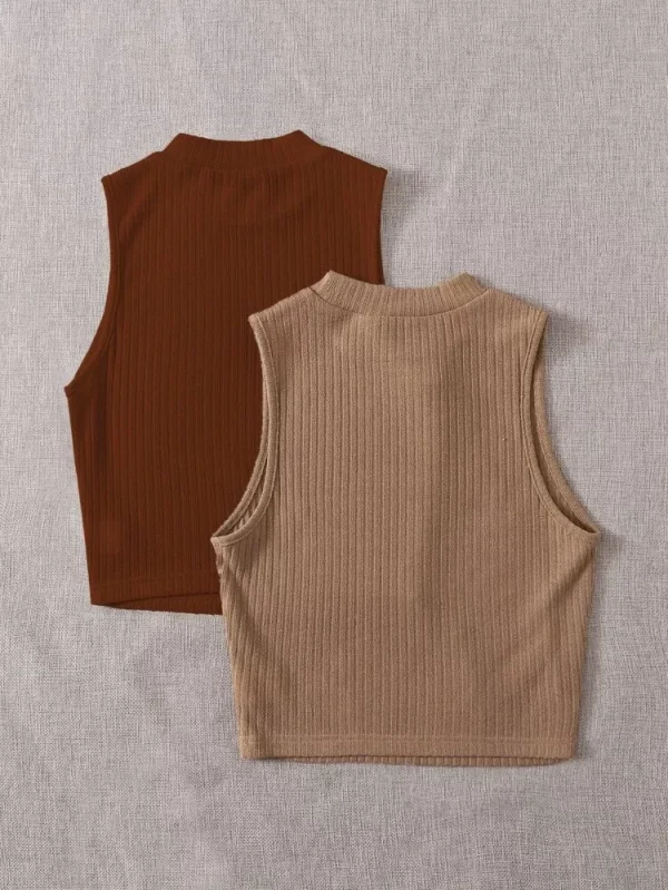SHEIN EZwear 2 Pack Rib-knit Tank Top