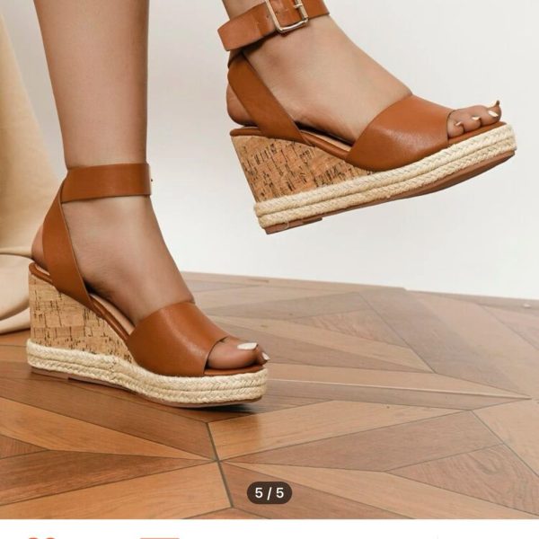 Shein Shoes | Espadrille Sole Ankle Strap Brand New | Color: Brown | Size: 6.5