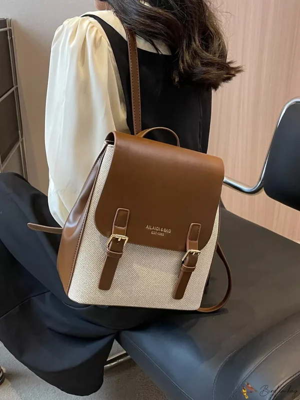 Bird in Bag - Fashionable and Simple Color Block Backpack Perfect for Women's Everyday Use - Multicolor, one-size