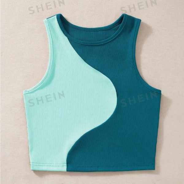Shein Tops | Shein Crop Top Tank Top | Color: Blue | Size: L
