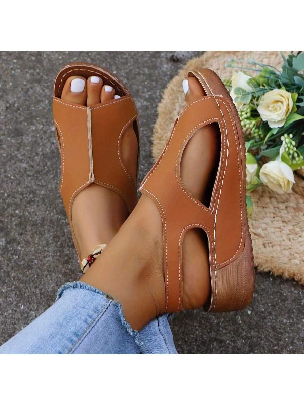 Open Toe Sandals With Elastic Band Design, Suitable For Women, Comfortable Shoes