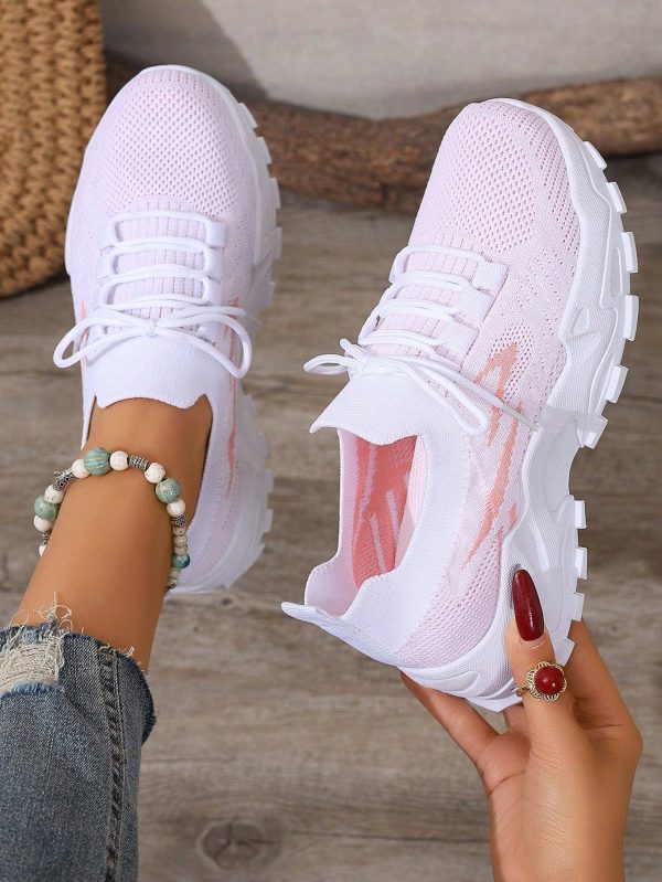 Women's Summer Breathable Mesh Sneakers, Low-Top Color Block Casual Shoes, Comfortable Sports Running Shoes