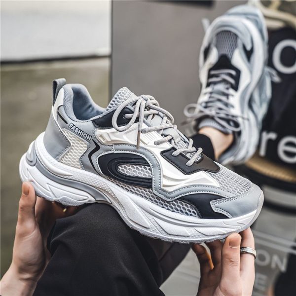 Lightweight Outdoor Sports Shoes Men Trends Platform Sneakers Lace Up Casual Thick Bottom Anti Slip