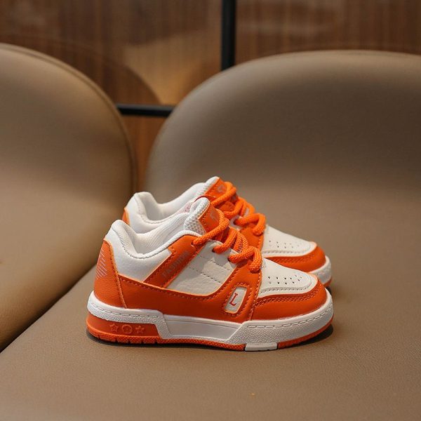 Zingj Zingj 2023 New Girls' Board Shoes Before Retro Tie Thick-Soled Small White Shoes Flat-Soled Single Casual Shoes Orange Color-33