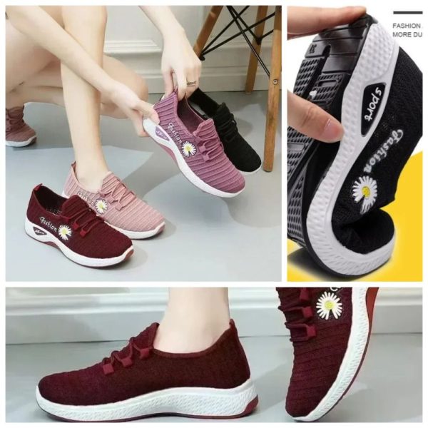 2025 Fashionable Women's Sports Shoes Breathable Soft Soled Mesh Fabric,lightweight Casual