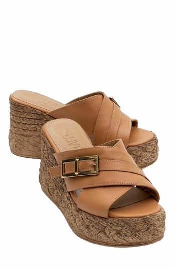 Forever & Always Shoes Palmas Leather Platform Sandal in Brown Leather at Nordstrom, Size 6