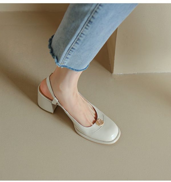 CHIKO Rhona Round Toe Block Heels Slingback Shoes