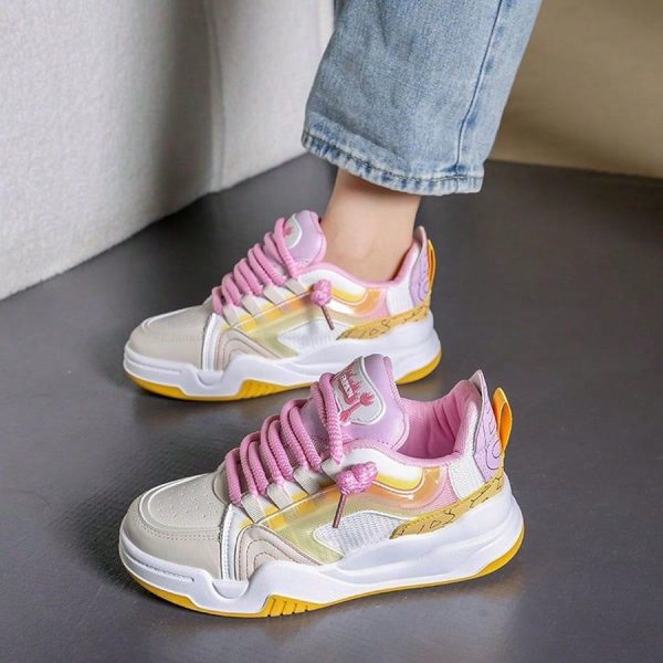 Chic and Comfy Color Block Leather Casual Shoes - US5.5