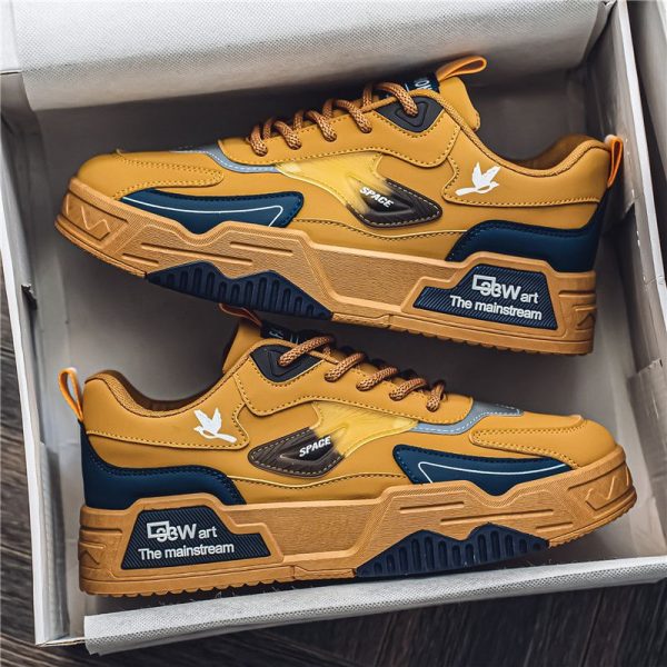 2024 Autumn New Casual Sports Shoes Men's Leather Low-Top Fashion Trend Easiest for Match Running