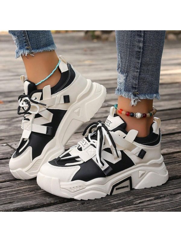 Fashion Dad Sneakers Student Sports Shoes For Women 2025 Spring And Autumn New Mesh Breathable Soft Sole Versatile Comfortable Running Shoes