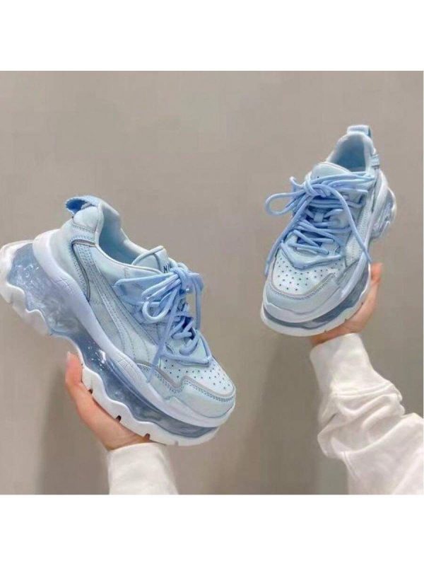 2025 Autumn Lace-Up Sports Casual Women's Shoes Platform Thick-Soled Height-Increasing Air Cushion Dad Shoes Fresh