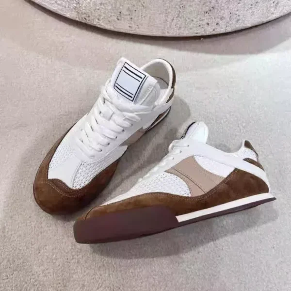 2025 Early Spring New Women's Leather Agate Casual Shoes Versatile Lightweight Mesh Sports Shoes