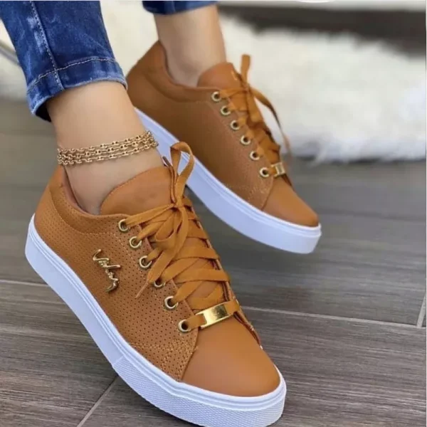 Vulcanized Shoes Women New 2024 Casual Sneakers Fashion Flat Lace Up Outdoor Walking Sport  Plus