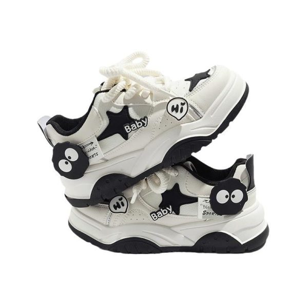 Star Shoes Walking Sneakers Women Chunky Sole Y2K Aesthetic Cute Big Toe Cap Comfort Insole Anti-Slip US4-8
