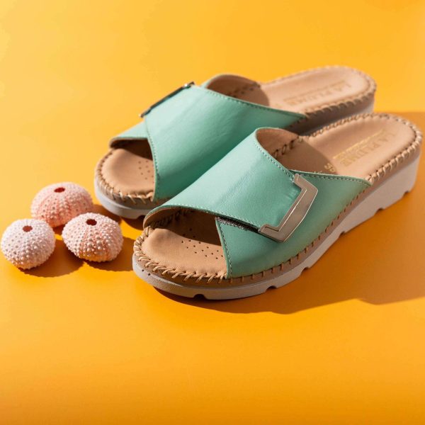 La Plume Shoes | La Plume Agua Leather Sandal | Color: Blue | Size: 7.5