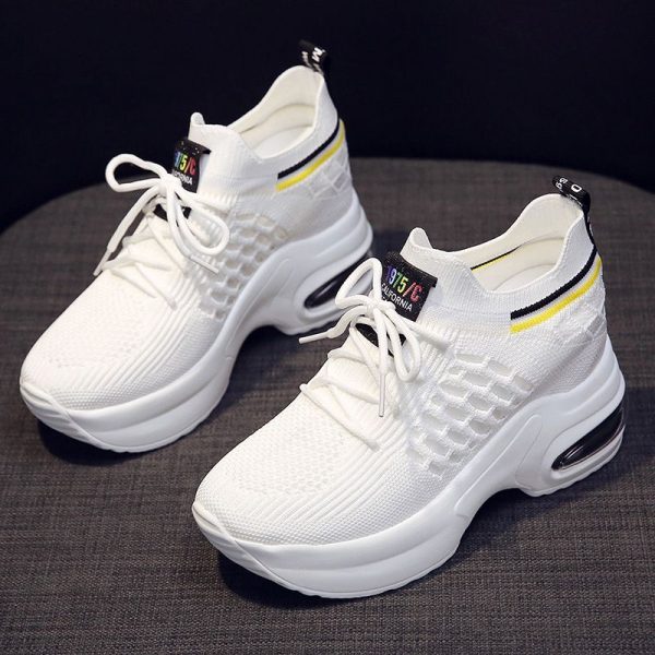 Zingj Celebrity Old Dad Female Shoes New Summer Net Gauze Small White Casual Sports Shoes Ins Tide Student Shoes Women's Shoes White-36