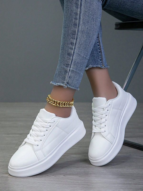 Women's Casual Sneakers, Fashion Small White Shoes, Street-Style Lightweight Skate Shoes